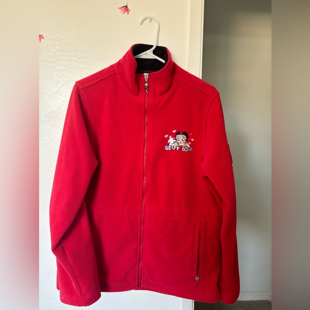 Betty Boop Vintage Y2K Zip Up Sweater Size Small